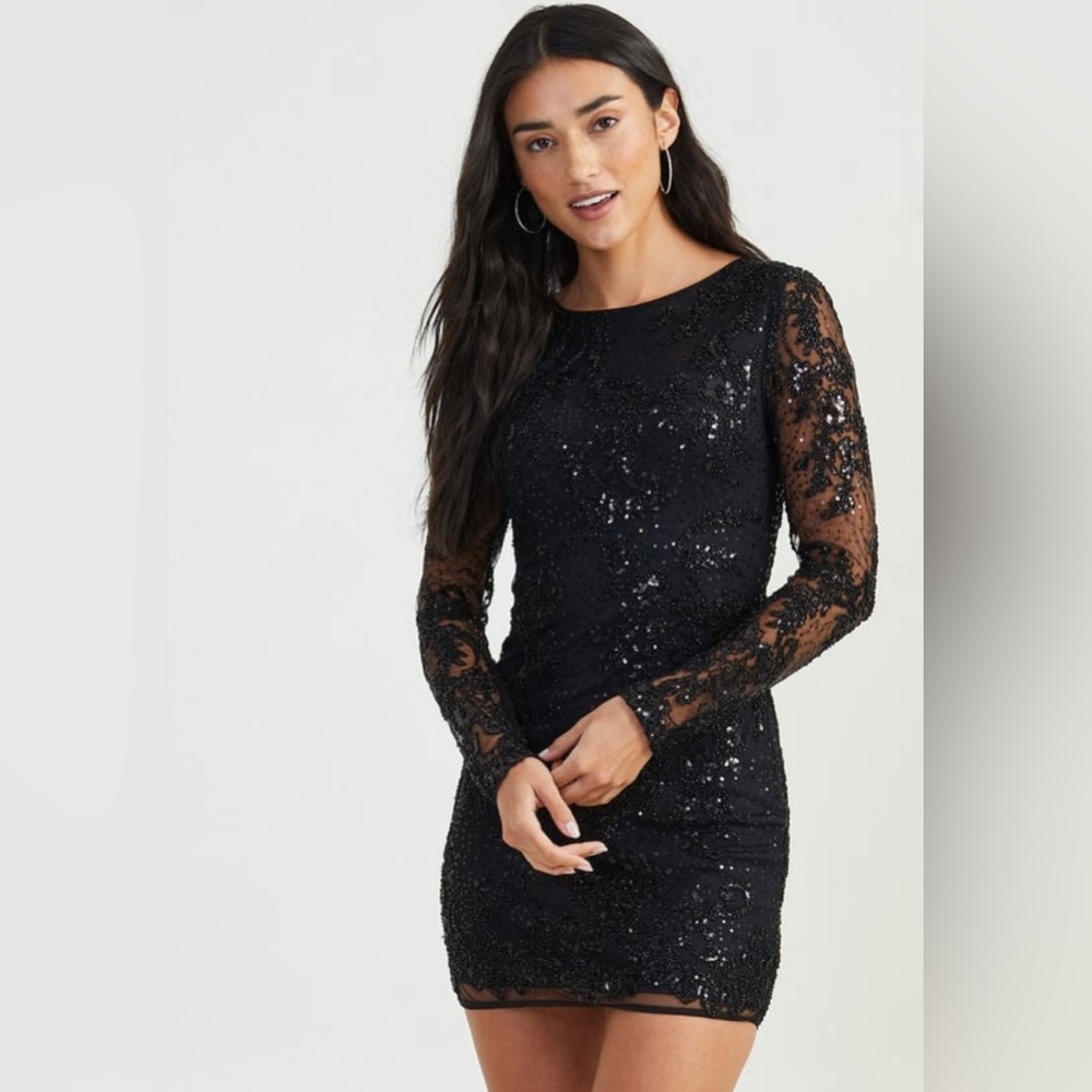 Blake Beaded Dress - Black